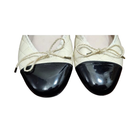 PAUL MAYER (ATTITUDES)-BLACK/BONE BALLET FLATS SIZE 8 B - Picture 4 of 12